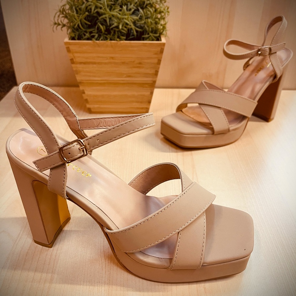 Nude Wedge Heels